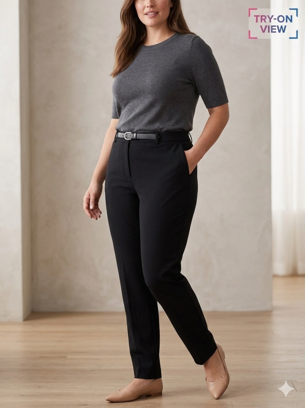EILEEN FISHER Black Italian Fabric Elastic Waist Pants with Pockets - Size L